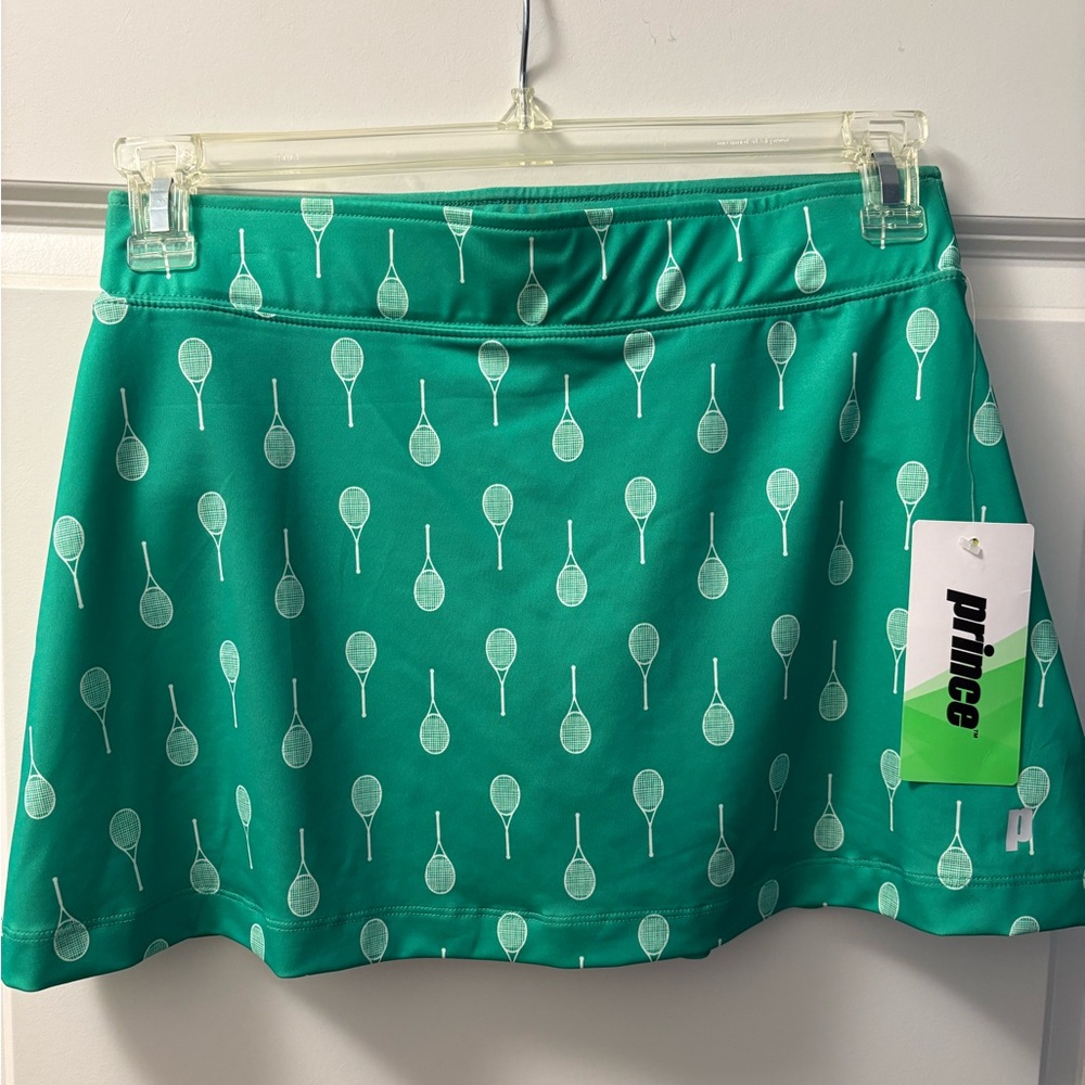Prince Teal Racket Print Mini Skirt